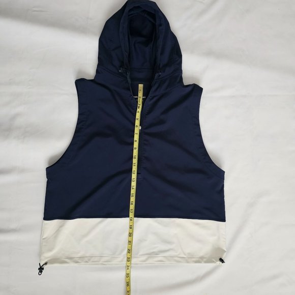 Tory Sport Women's Midnight Blue/White Hooded Running Performance Vest Size XL - Picture 10 of 16